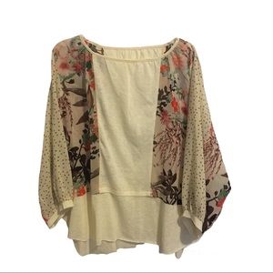 Umgee floral boho blouse size L